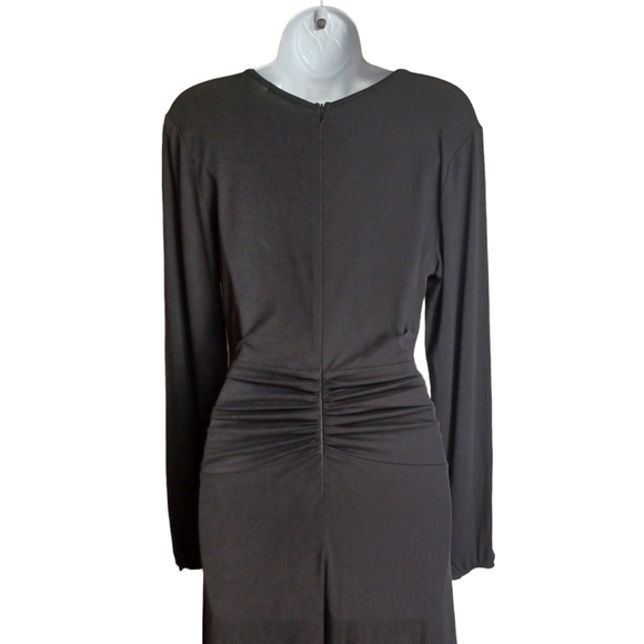 POETIC JUSTICE Criss Cross Lace Up V Neck Long Sleeve Black Maxi Dress Small NWT - Picture 5 of 7